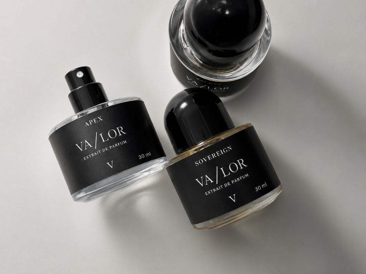 VALOR PARFUM perfume bottle, a timeless presence